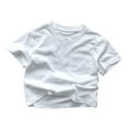 thumbnail image 1 of SHTXOZHI Toddler Boys Girls Tees Kids Short Sleeve Crewneck Shirt Solid Color Tops 2-10 Years, 1 of 3