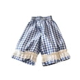 thumbnail image 1 of SHTXOZHI Toddler Girls Cute Pants Lace Ruffle Trim Elastic Waisted Pants Lightweight Breathable Print Loose Casual Bottoms, 1 of 6