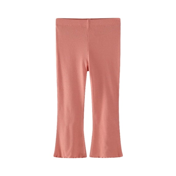 SHTXOZHI Toddler Girls Flared Leggings Knitted Elastic Waist Base Layer Solid Color Casual Outdoor Sport Bottoms