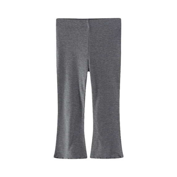 SHTXOZHI Toddler Girls Flared Leggings Knitted Elastic Waist Base Layer Solid Color Casual Outdoor Sport Bottoms