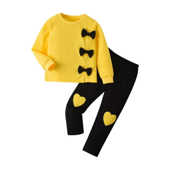 SHTXOZHI Toddler Kids Boys Girls 2 Piece Sets Long Sleeve Crewneck Tops Printed Pants 3-8 Years