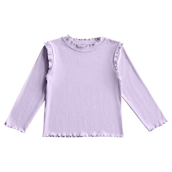 SHTXOZHI Toddler Kids Boys Girls Long Sleeve T-Shirts Crewneck Solid Color Basic Layering Tee Tops