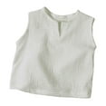thumbnail image 1 of SHTXOZHI Toddler Kids Boys Girls Sleeveless Tops Crewneck Vest Tee Shirt Summer Solid Color Tshirt, 1 of 7