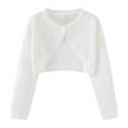 thumbnail image 1 of SHTXOZHI Toddler Kids Girl Cropped Cardigan Long Sleeve Button Down Knit Cover Up Jacket Tops, 1 of 6