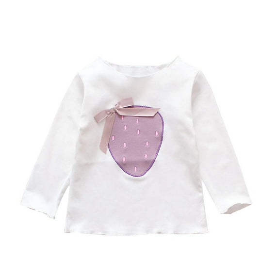 SHTXOZHI Toddler Kids Girls Cute Tops Long Sleeve Crewneck Print Shirts Fall Spring Clothes 1-8 Years