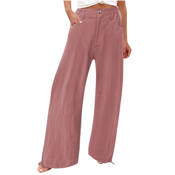 SHTXOZHI Wide Leg Palazzo Pants for Women High Waisted Casual Trousers Solid Color Pants with Pockets