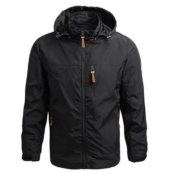 SHTXOZHI Windbreaker Jackets for Men Lightweight Full Zip Up Hooded Jacket Outdoor Hiking Coats