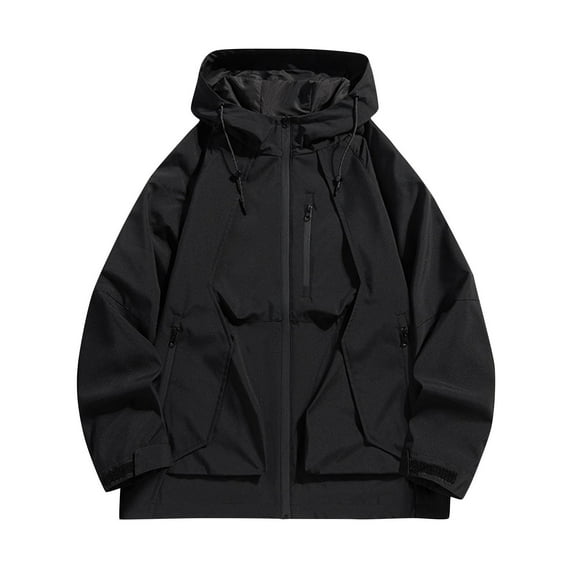 SHTXOZHI Windbreaker Jackets for Men Lightweight Waterproof Hooded Coat Zip Up Outdoor Outwear