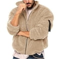 thumbnail image 1 of SHTXOZHI Winter Jackets for Men Fuzzy Fleece Zip Up Coats Sherpa Plush Warm Hooded Outerwear, 1 of 6