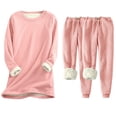 thumbnail image 1 of SHTXOZHI Winter Lounge Sets for Women 3 Pcs Fuzzy Lined Long Sleeve Pajama Tops and 2Pcs Pants, 1 of 2