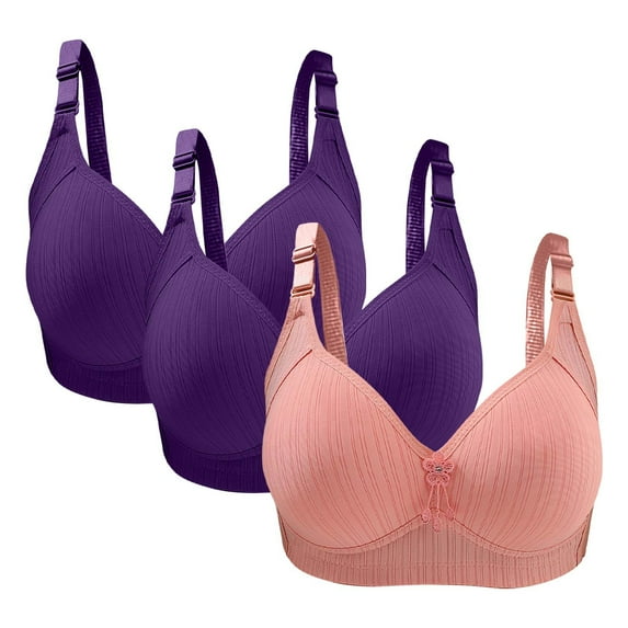 SHTXOZHI Wireless Bras for Women Push Up No Wire Bras Full Coverage Comfort Everyday Bras 3 Pack