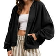 thumbnail image 1 of SHTXOZHI Women Casual Jacket Zip Up Lightweight Fall Fashion Coats with Pockets Outerwear, 1 of 9