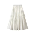 thumbnail image 1 of SHTXOZHI Women Elastic Waist Ruffle A-Line Beach Skirts Summer Casual Solid Color Pleated Skirts, 1 of 6