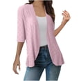 thumbnail image 1 of SHTXOZHI Women Summer Lightweight Cardigan Half Sleeve Hollow-Out Beach Cover Ups Cardigans, 1 of 6