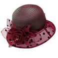 thumbnail image 1 of SHTXOZHI Women Sun Hat Bridal Bow Wide Brim Church Hat for Wedding Party Cocktail, 1 of 6