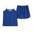 thumbnail image 1 of SHTXOZHI Women's 2 Piece Lounge Outfits Summer Sleeveless Spaghetti Strap V Neck Tops Shorts Sets, 1 of 3