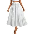 thumbnail image 1 of SHTXOZHI Women's Boho A-Line Casual Skirts Darwstring Elastic Waisted Ruffle Tiered Vacation Skirts, 1 of 5