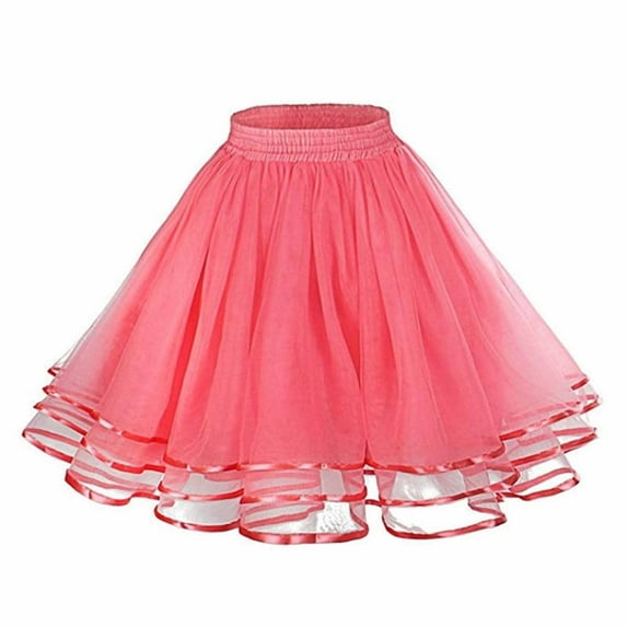 SHTXOZHI Women's Elastic Waist Tulle Skirts A Line Ruffle Layered Mesh Skirt Party Evening Skirt