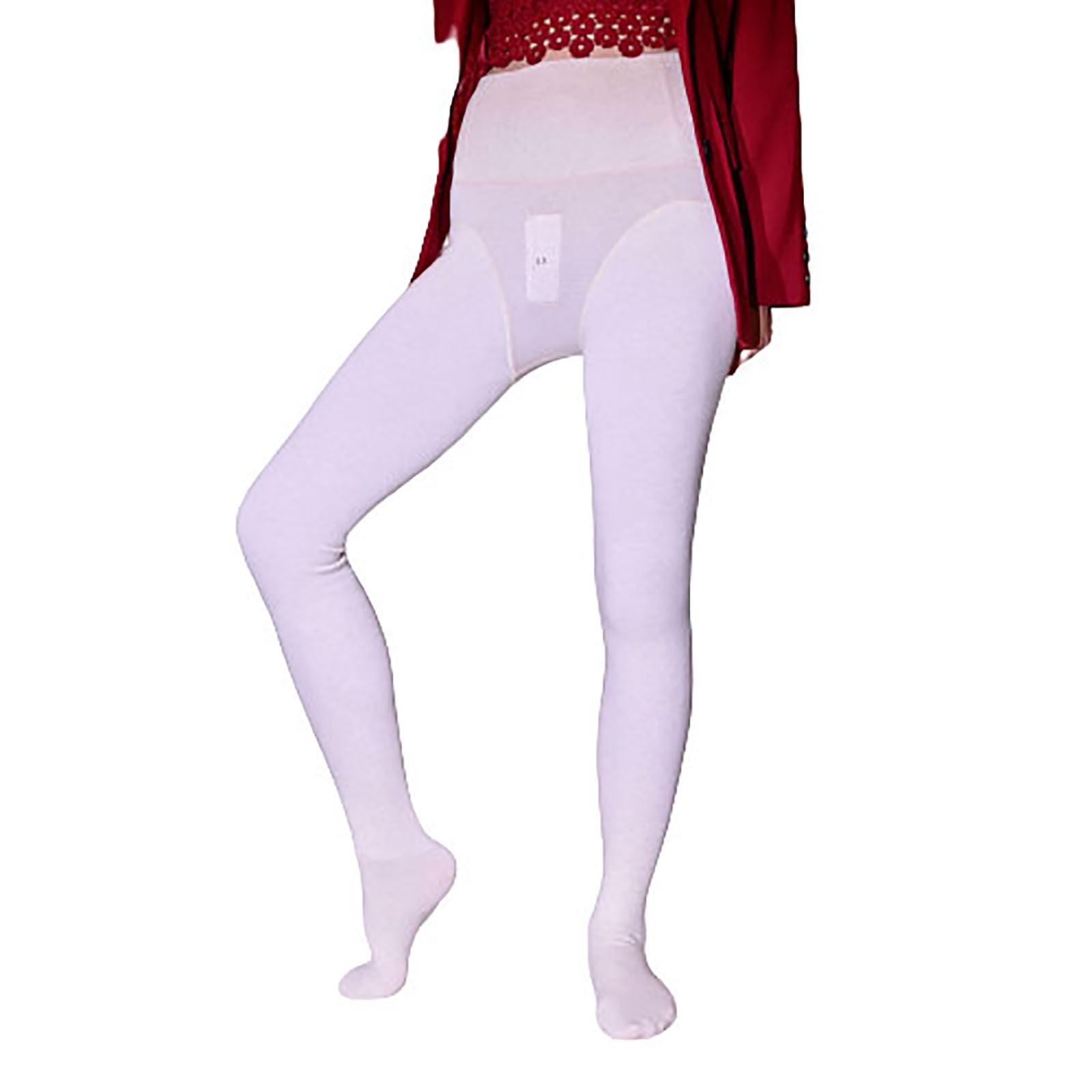Women Fleece Lined Tights Fake Translucent Thermal Pantyhose High Waist Stretchy