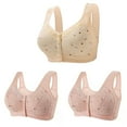 thumbnail image 1 of SHTXOZHI Women's Front Closure Bras Wire Free Everyday Bra Push Up Full Coverage Bras 3 Pack, 1 of 5
