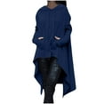 thumbnail image 1 of SHTXOZHI Women's Hoodies Sweatshirts with Pockets Long Sleeve Asymmetrical Loose Tunic Tops, 1 of 5