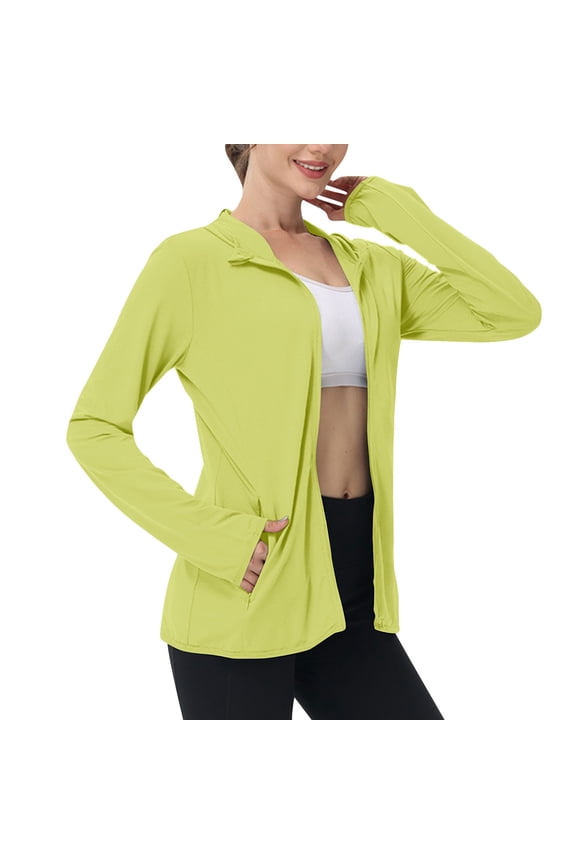 Women's Lightweight Athletic Jacket Sun Protection Full Zip Long Sleeve Hoodies Hiking Outdoor