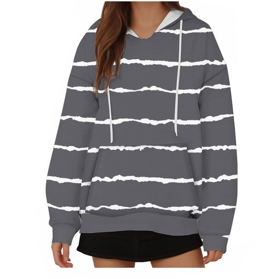 SHTXOZHI Women's Long Sleeve Hoodies Pullover Tops Drawstring Sweatshirts with Pocket Trendy Fall Outfit