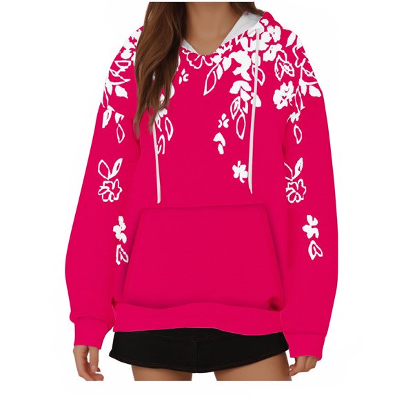 SHTXOZHI Women's Long Sleeve Hoodies Pullover Tops Drawstring Sweatshirts with Pocket Trendy Fall Outfit