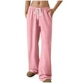 thumbnail image 1 of SHTXOZHI Women's Pajamas Pants Drawstring Wide Leg Sleep Pants Lounge Pj Bottom with Pockets, 1 of 8
