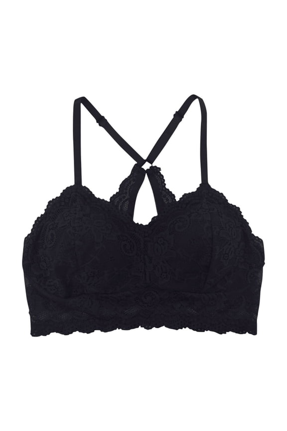 Women's Push Up Lace Bras Criss Cross Adjustable Strap Padded Bra Full Coverage Breathable Bras