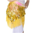 thumbnail image 1 of SHTXOZHI Women's Sequin Wrap Skirt Belly Dance Hip Scarf Sparkly Fringe Festival Tassel Skirt, 1 of 4