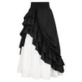 thumbnail image 1 of SHTXOZHI Women's Smocked Waist Asymmetrical Ruffle Maxi Skirts Color Block A-Line Party Skirt, 1 of 6