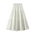 thumbnail image 1 of SHTXOZHI Women's Summer Spring A-Line Ruffle Tiered Casual Skirt High Waist Solid Color Long Skirts, 1 of 6