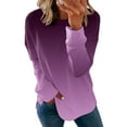 thumbnail image 1 of SHTXOZHI Women's Sweatshirts Long Sleeve Crewneck Casual Pullover Gradient Color Fashion Tops, 1 of 5