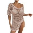 thumbnail image 1 of SHTXOZHI Women's Swimsuit Coverup Crochet Knit Short/Long Sleeve Hollow Out Beach Bikini Cover Up, 1 of 4