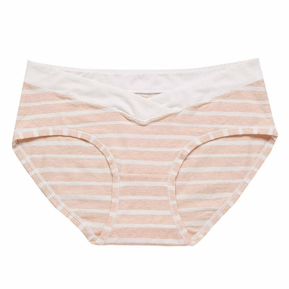 SHTXOZHI Women's Underwear Cotton No Show Striped Panties Full Coverage Breathable Briefs