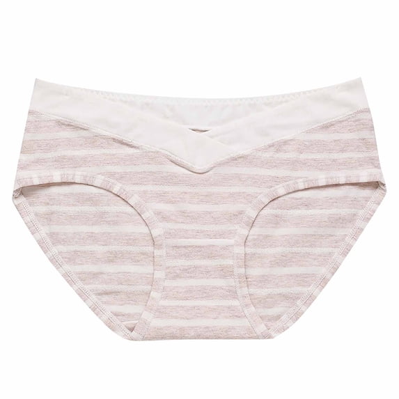 SHTXOZHI Women's Underwear Cotton No Show Striped Panties Full Coverage Breathable Briefs