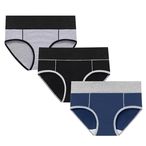 SHTXOZHI Womens 3 Pack Briefs Full Coverage Seamless Underwear High Waisted Cotton Panties