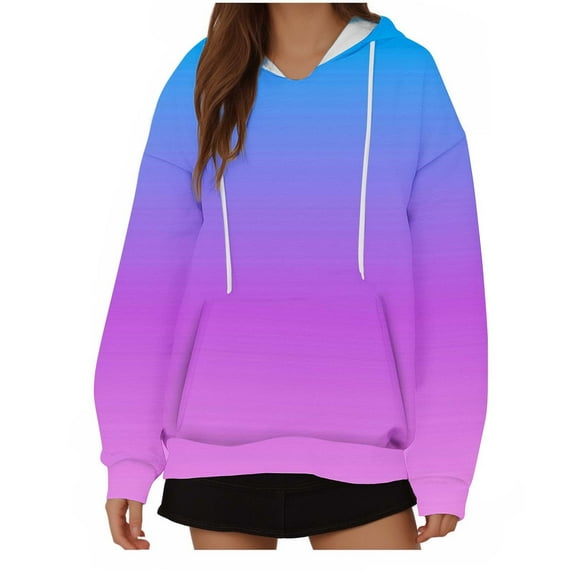 SHTXOZHI Womens Fall Hoodies Color Block Drawstring Pullover Sweatshirts with Pockets Long Sleeve Fall Shirts