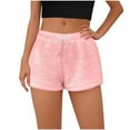 thumbnail image 1 of SHTXOZHI Womens Fuzzy Lounge Shorts Elastic Waist Soft Sleep Shorts Drawstring Comfy Shorts, 1 of 6