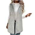 thumbnail image 1 of SHTXOZHI Womens Fuzzy Sherpa Vest Sleeveless Open Front Plush Cardigan Warm Hooded Coats, 1 of 8