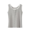 thumbnail image 1 of SHTXOZHI Womens Lace Trim Tank Tops Scoop Neck Ribbed Button Front Shirts Summer Comfortable Casual Layering Tees, 1 of 6