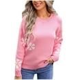 thumbnail image 1 of SHTXOZHI Womens Long Sleeve Crewneck Sweaters Fall Winter Cute Knitted Pullover Tops, 1 of 4