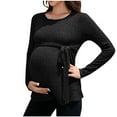 thumbnail image 1 of SHTXOZHI Womens Maternity Sweaters Casual Long Sleeve Ribbed Knit Round Neck Pregnancy Clothes, 1 of 7