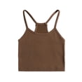 thumbnail image 1 of SHTXOZHI Womens Ribbed Tank Top Crisscross Back Spaghetti Strap Tops Crew Neck Casual Dressy Cropped Summer Tees, 1 of 6