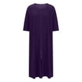 thumbnail image 1 of SHTXOZHI Womens Short Sleeve Zipper Robes Lightweight Bathrobe Nightgown with Pockets Sleepwear, 1 of 6