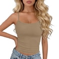 thumbnail image 1 of SHTXOZHI Womens Spaghetti Strap Tank Tops Crew Neck Solid Color Tanks Summer Sleeveless Layering Basic Tank Tops, 1 of 7