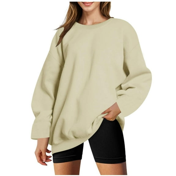 SHTXOZHI Womens Sweatshirt Crewneck Long Sleeve Loose Pullovers Tops Fall Fashion Outfits