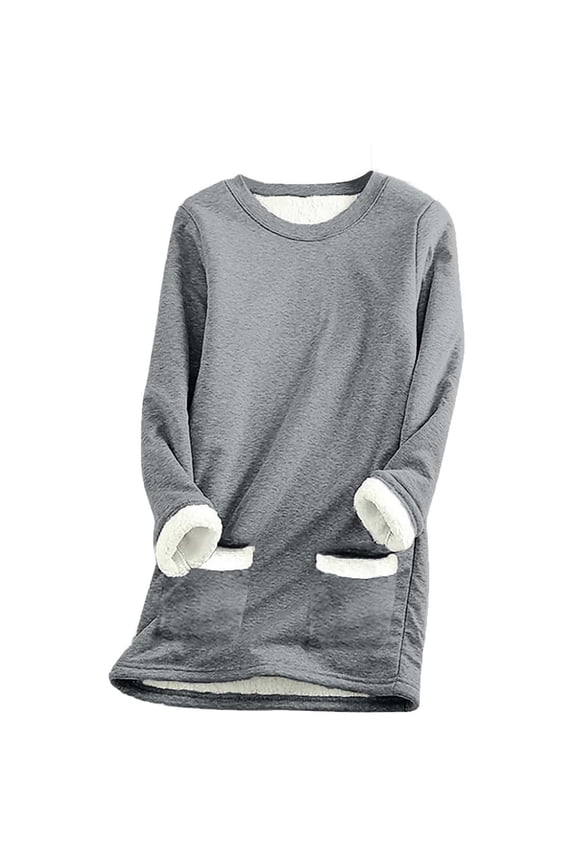 Womens Thermal Underwear Tops Long Sleeve Fleece Lined Fall Winter Warm Pullover Tops