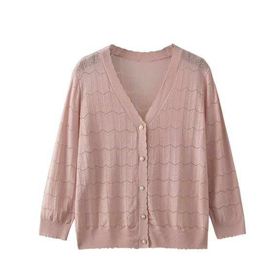 SHTXOZHI Womens V Neck Button Down Knit Cardigan Sweaters Long Sleeve Open Front Fall Outwear